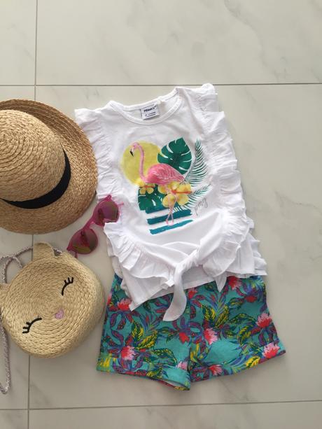 Volánové tričko a šortky, primigi,104