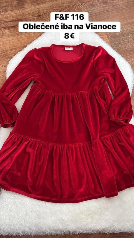 Velúrové červené šaty, f&f,116