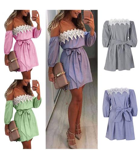 Bluzkove saty s cipkou, s