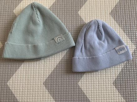 Set 2 ks bavlnených dojčenských čiapok beanie, reserved,<50