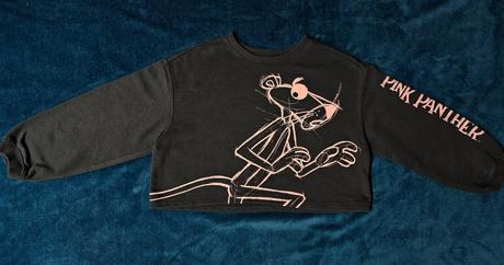 Čierna mikina s pink panther, h&m,134