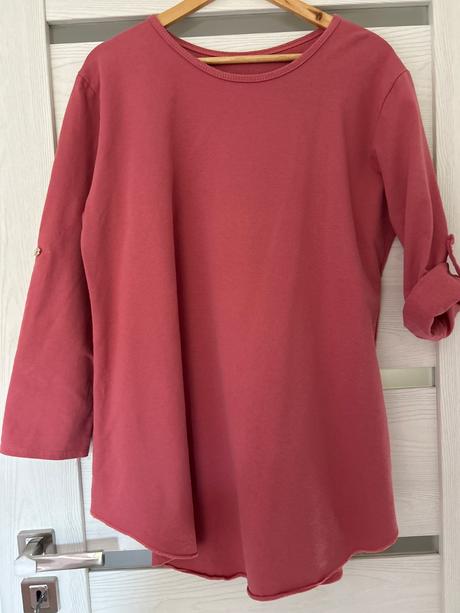 Predĺžené tričko s roll up rukávmi, xl