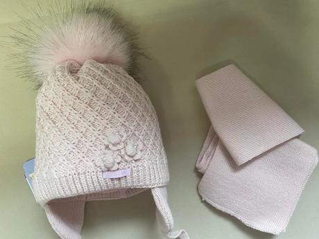 Komplet - zimná čiapka, šál - oh 36-38 cm, 50 / 56 / 62
