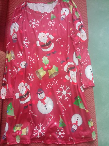Vianočné mikulášske elastické šaty, l