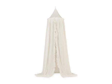 Nebesá nad postieľku vintage 245cm ruffle ivory, 