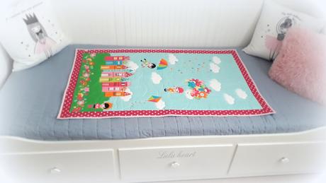 Prešívaná, bavlnená, panelová deka,