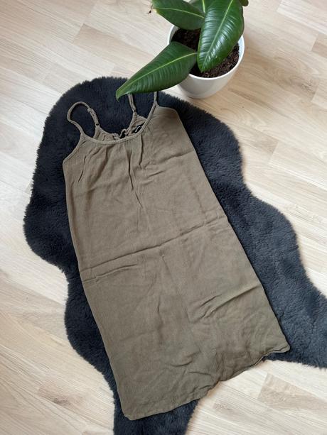 Zelene khaki mini letne šaty na ramienka cropp, s