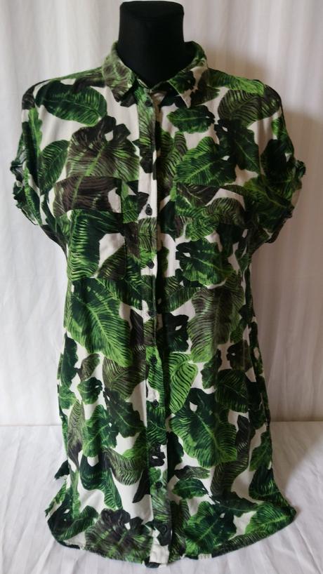 Dámska predĺžená blúzka so zeleným vzorom, topshop, topshop,l