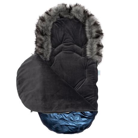 Luxusný fusak s kožušinkou modrý,