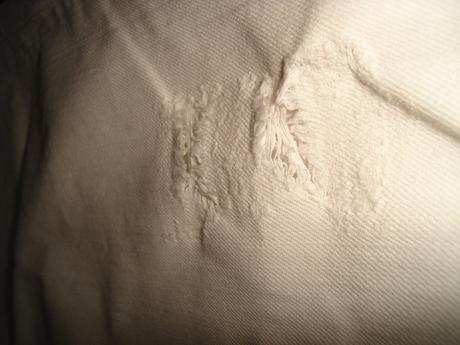 Biele moderné potrhané rifle, mango,34