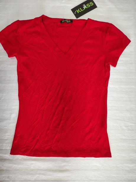 Dámsky červený elastický top, klass, xs, xs