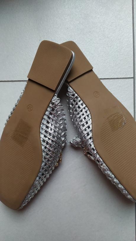 Šľapky v striebornej farbe, 37