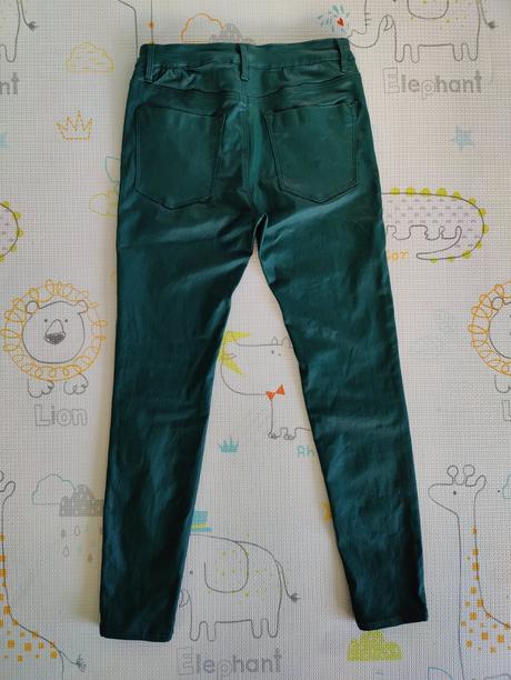 Tmavozelená "kožené" nohavice stradivarius, stradivarius,m