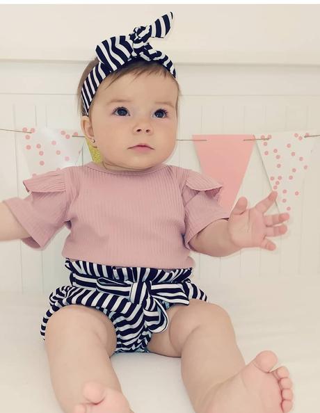 Set kraťase a čelenka mašla do vlasov, 