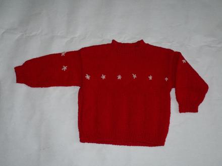 Štrikovaný svetrík červený, 98