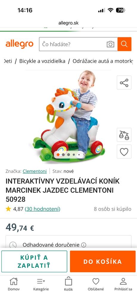 Interaktívny hojdací koník/odrážadlo, 