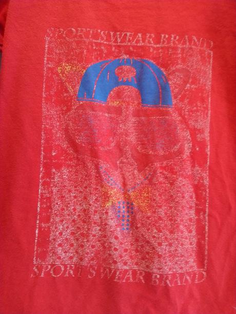 Červené elastické tričko, motív, teknur, 110-116, 116