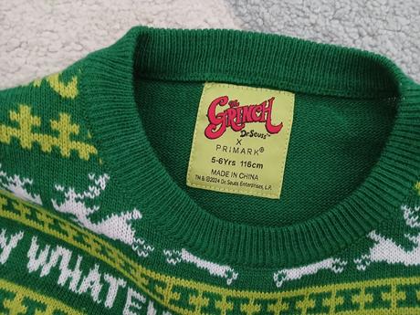 Vianocny sveter grinch 116, primark,116