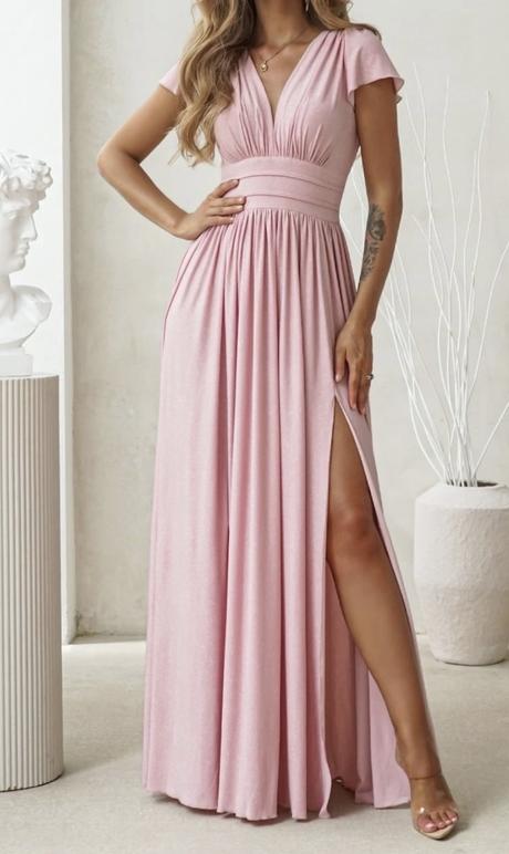 Bledoružové spoločenské šaty, 46