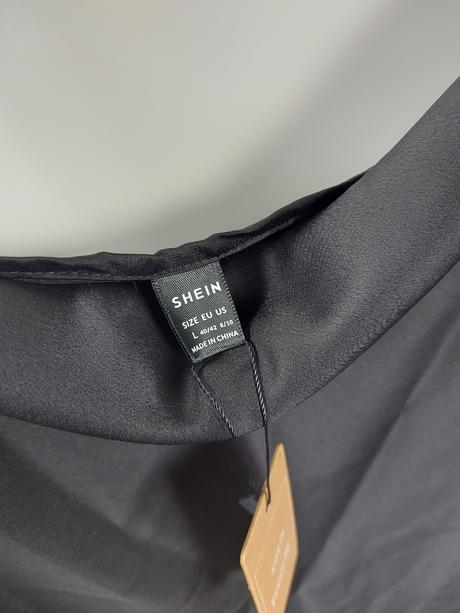 Sátenový top čierny - shein, 40