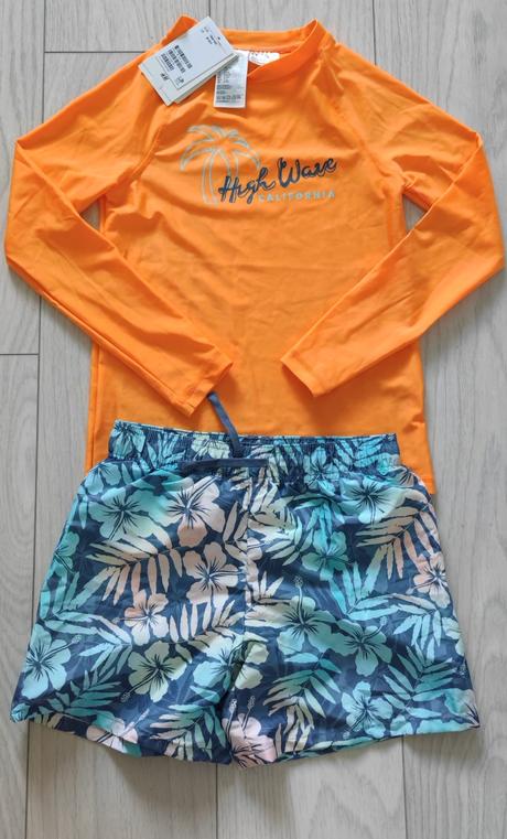 Dvojdielna plavecká súprava upf 50, h&m,140