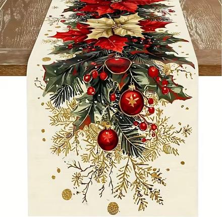 Vianočný behúň na stôl vianočná ruža - skladom, 