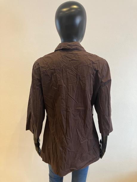 Dámska košeľa predĺžená tmavohnedá (14), xl