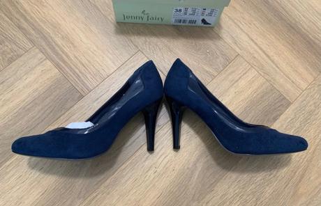 Dámske modré semišové lodičky jenny fairy, 38