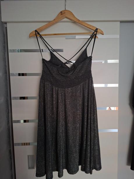 Šaty čierno strieborné, h&m,38