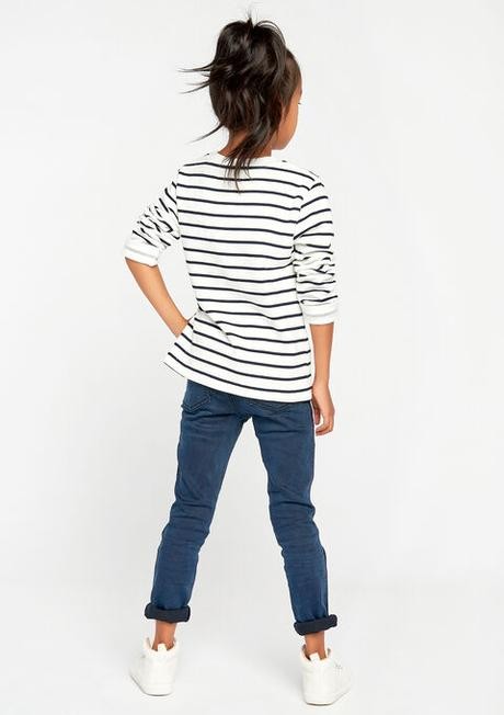 Tmavomodré tenké džínsy s pásikom na boku,158-164, 158 / 164