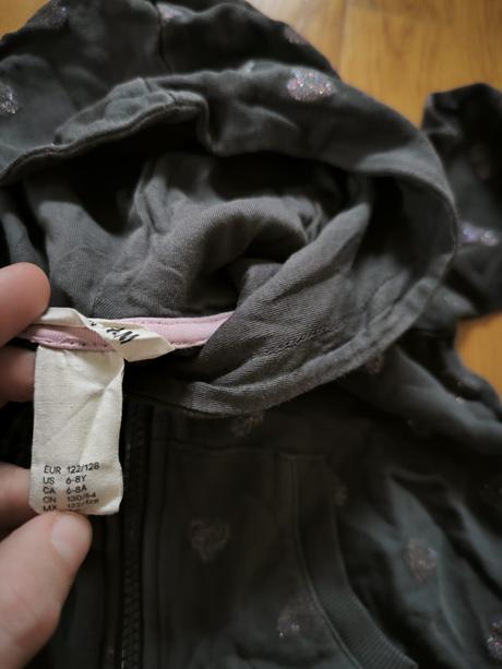 Tmavosivá mikina so srdiečkami h&m, h&m,122