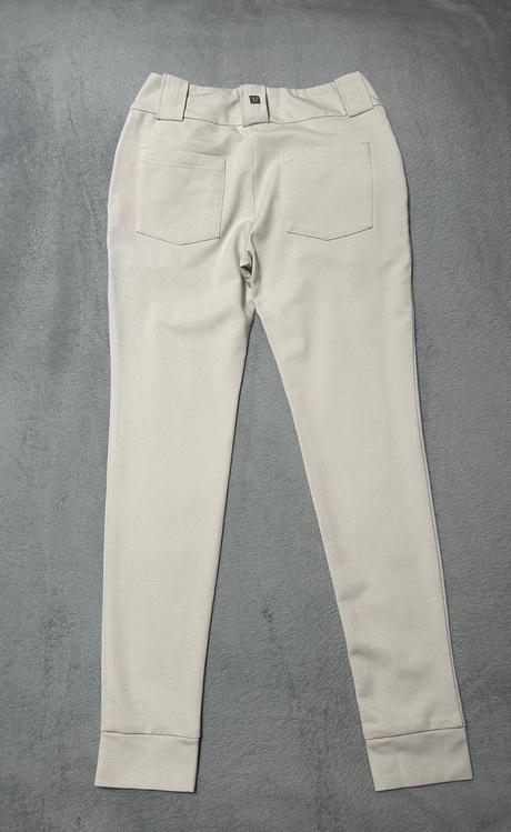 Svetlobéžové elastické pohodlné nohavice magenta, m