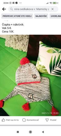 Čiapka+nákrčník, takko,110