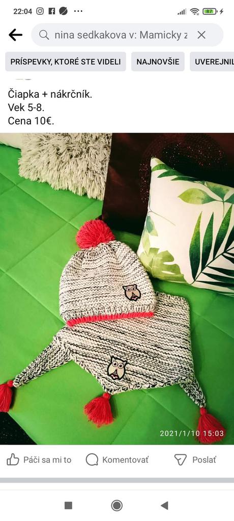 Čiapka+nákrčník, takko,110