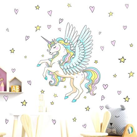 Nálepka na stenu - jednorožec, 