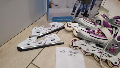 Rastúce kolieskovo-ľadové korčule s chráničmi 2v1, 32