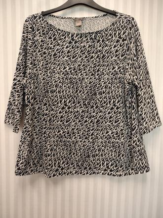 Dámsky čierno biely elastický top, h&m, xxxl, h&m,xxxl