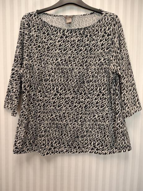 Dámsky čierno biely elastický top, h&m, xxxl, h&m,xxxl