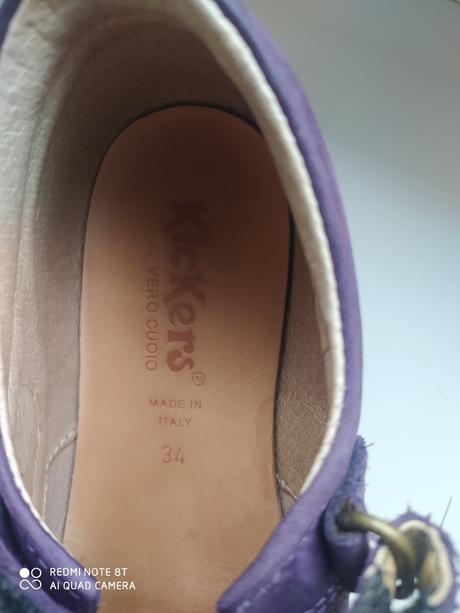 Dievčenské kožené topánky kickers vel.34, kickers,34