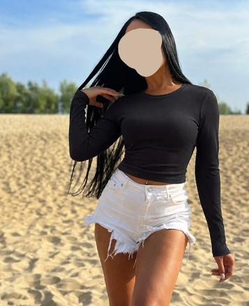 Cierne crop bavlnene tricko, h&m,m