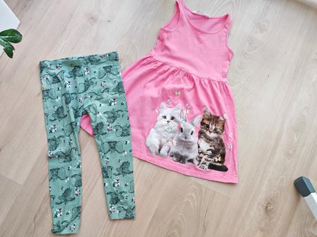 Detské šatyh&m 110/116 a 3/4 legínky, h&m,116