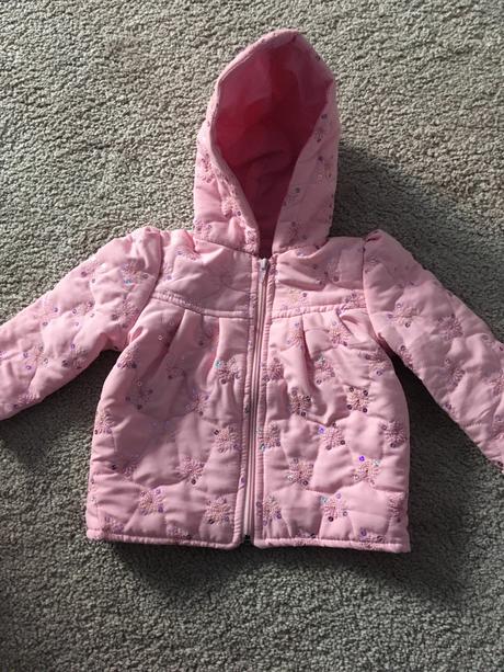 Ružová bundicka s flitrami, 80