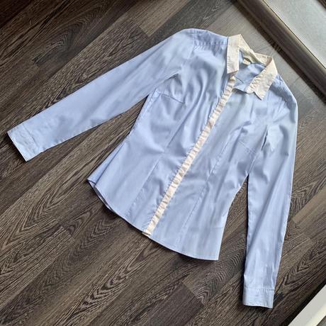 H&m slim office blúzka kontrastný biely golier s, h&m,36