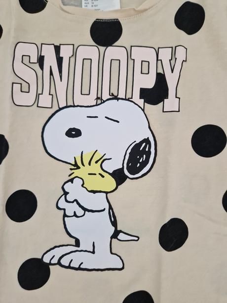 Pyžamo hm letné béžové snoopy, h&m,134