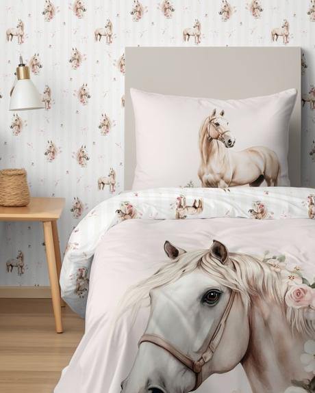 Obliečky 140x200 kôň romantic - skladom, šírka (cm): 140,dĺžka (cm): 200