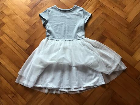 Dievčenské šaty sivé s bielou tylovou sukňou, pepco,164