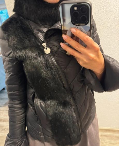 Prechodna bunda met s pravou kozusinou, met,xs