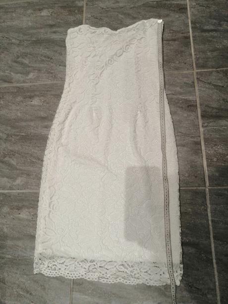 Biele čipkové šaty pružné bodyflirt,v36-38, 36
