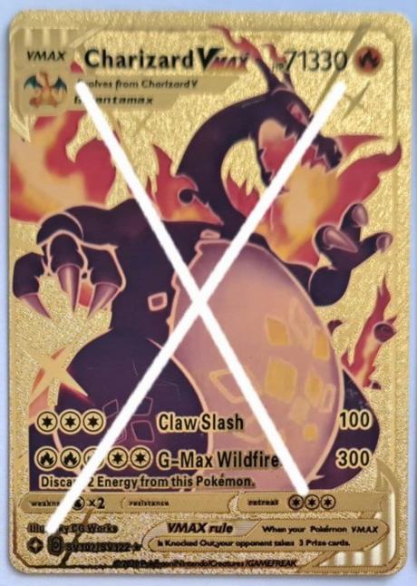 Pokémon karty zlaté plastové, 