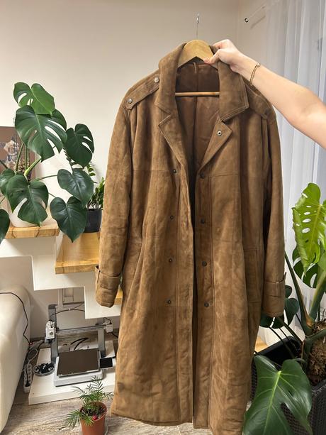 Leather men trench coat, l